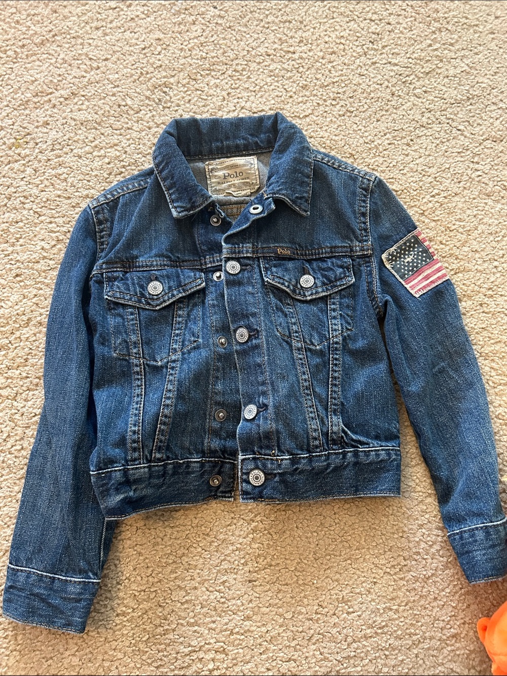 Polo by Ralph Lauren Kids Blue Denim Jacket with Flag Patch